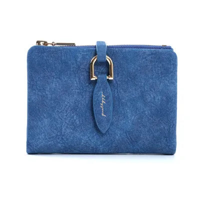 Portefeuille Femme Court Vintage Cuir PU Bouton Pression - Clutch Petit Porte-Monnaie Mat Fashion 2026