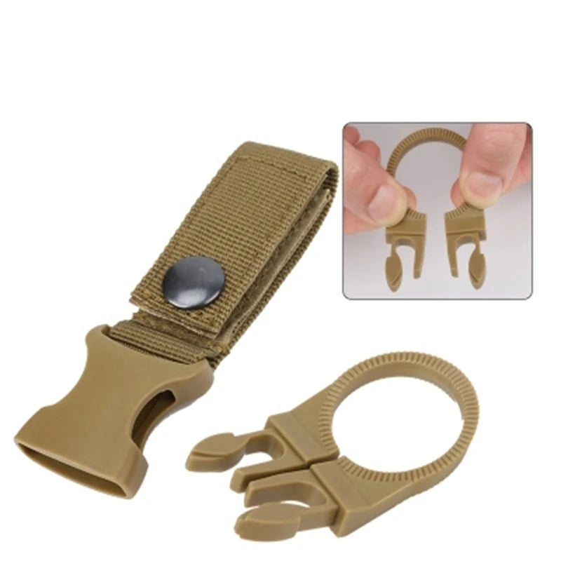 Mousqueton Porte-Bouteille Militaire Nylon EDC - Clip Ceinture Sac à Dos Camping Randonnée