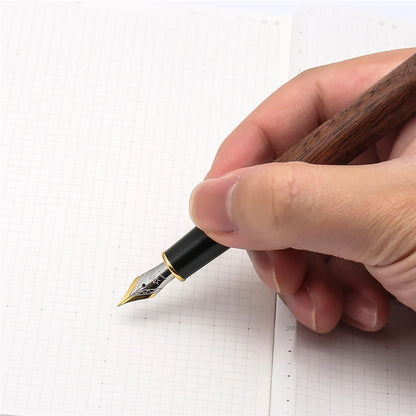 Stylo Plume Jinhao 8802 Luxe Dragon Or - Bois Rétro Signature Bureau Fournitures Scolaires