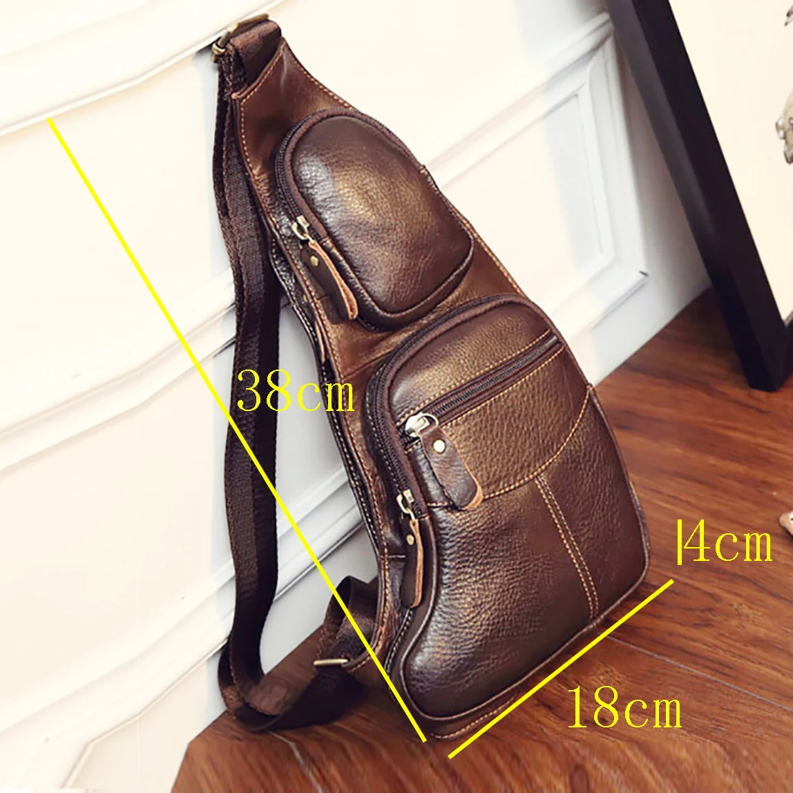 Sac Bandoulière en Cuir Véritable – Style Vintage Homme, Port Croisé & Épaule