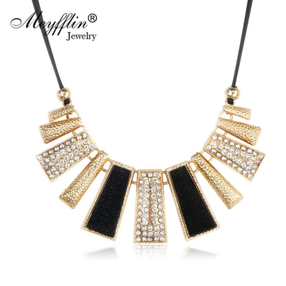 Collier Statement Bohème Noir Vintage - Pendentif Maxi Femme - Bijou Cadeau Noël