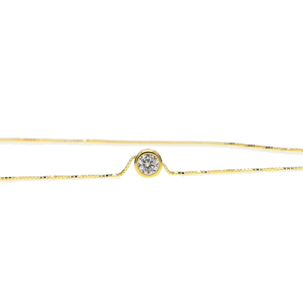 Collier Argent Sterling 925 Zircone Cubique - Pendentif Solitaire Délicat 5mm