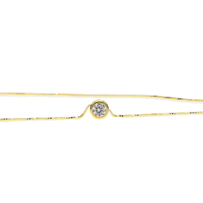Collier Argent Sterling 925 Zircone Cubique - Pendentif Solitaire Délicat 5mm