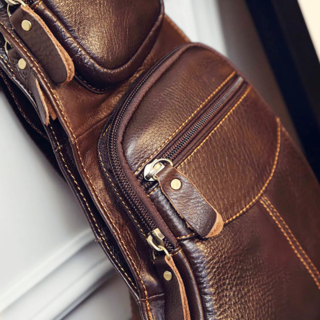 Sac Bandoulière en Cuir Véritable – Style Vintage Homme, Port Croisé & Épaule