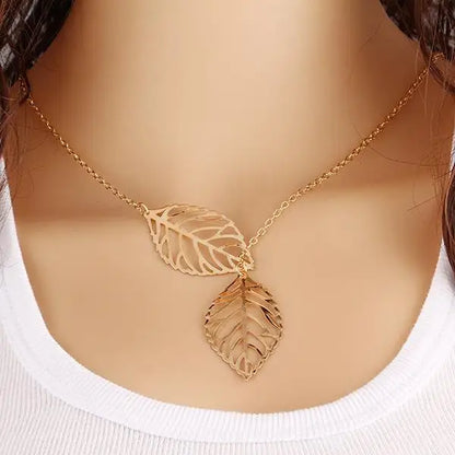 Collier Choker Oiseau Feuilles – Pendentif Statement Nature Doré