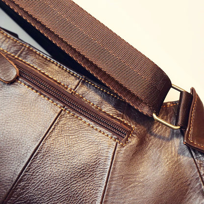 Sac Bandoulière en Cuir Véritable – Style Vintage Homme, Port Croisé & Épaule