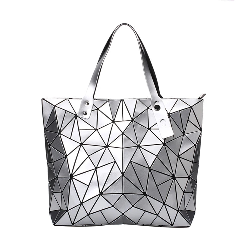 Sac à Main Femme Hologramme Géométrique Luxe - Tote Plage Épaule Grande Capacité