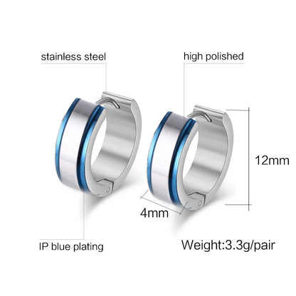 Boucles Oreilles Créoles Acier Inoxydable VNOX Petites - Hoop Earrings Femme Homme Unisexe