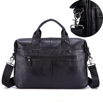 Sac Porte-Documents Homme Cuir Véritable 14" - Mallette Business Laptop Voyage Professionnel