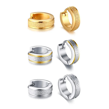 Petites Boucles Oreilles Créoles VNOX Acier Inoxydable - Hoop Punk Rock Homme Femme Unisexe