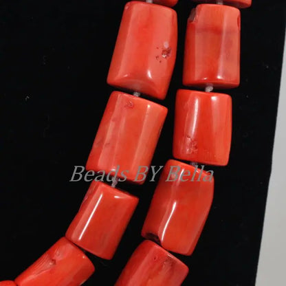 Ensemble Bijoux Perles Corail Naturel – Parure Marié Africain Orange