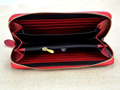 Portefeuille Femme Cuir Véritable RFID Blocking - Long Clutch Porte-Monnaie Téléphone