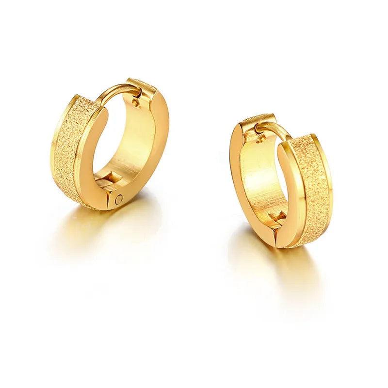 Petites Boucles Oreilles Créoles VNOX Acier Inoxydable - Hoop Punk Rock Homme Femme Unisexe