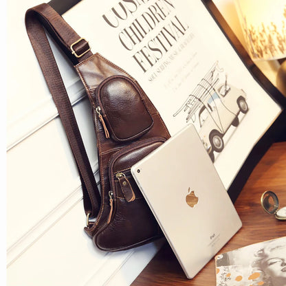 Sac Bandoulière en Cuir Véritable – Style Vintage Homme, Port Croisé & Épaule