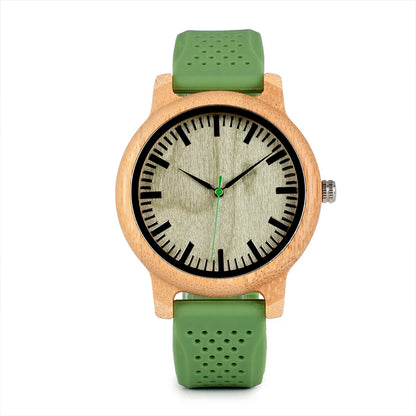 Montre Femme BOBO BIRD Bambou Bois - Montre Quartz Écologique Silicone Casual