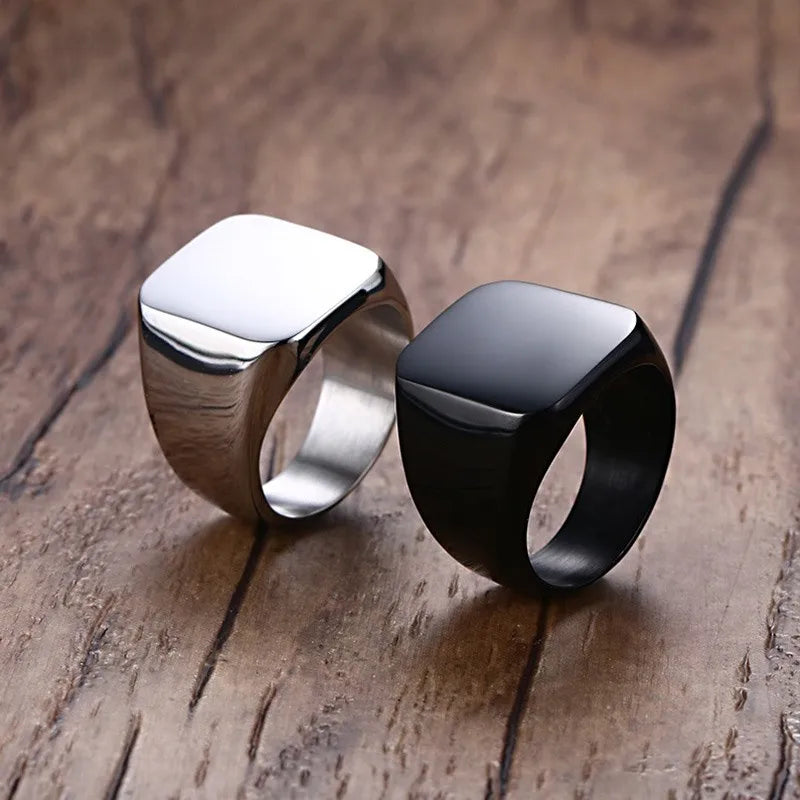 Bague Homme Punk Rock Vnox Noire - Chevalière Fashion Individuelle Soirée Bijoux