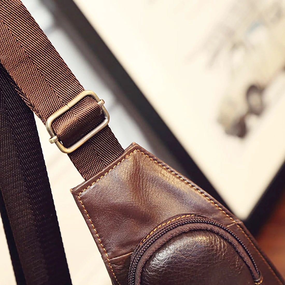 Sac Bandoulière en Cuir Véritable – Style Vintage Homme, Port Croisé & Épaule