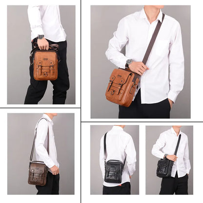 Sac Bandoulière Homme JEEP BULUO Multifonction - Messenger Cuir Business Grande Capacité