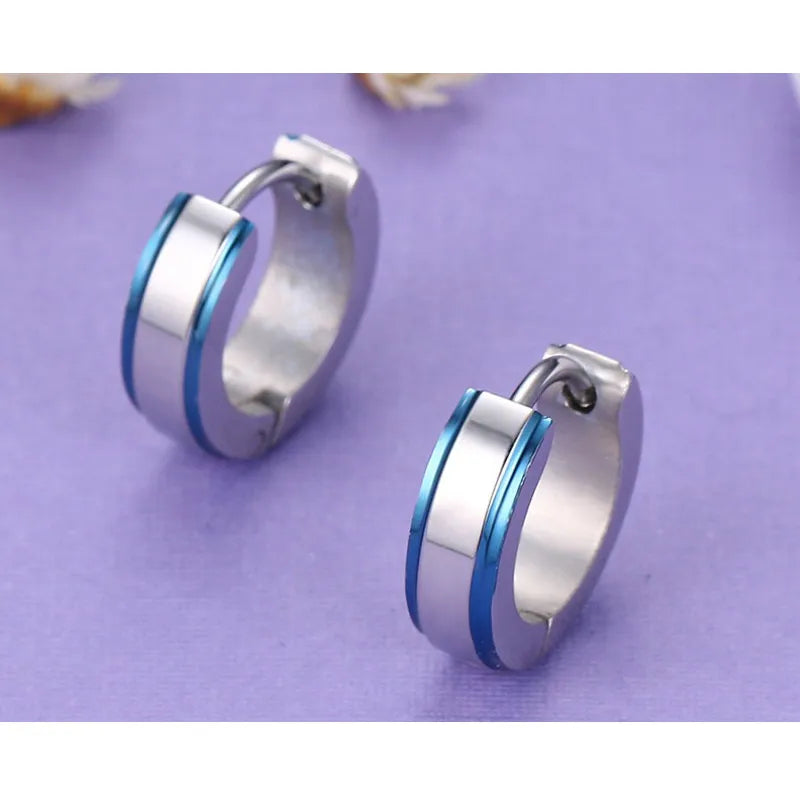 Boucles Oreilles Créoles Acier Inoxydable VNOX Petites - Hoop Earrings Femme Homme Unisexe