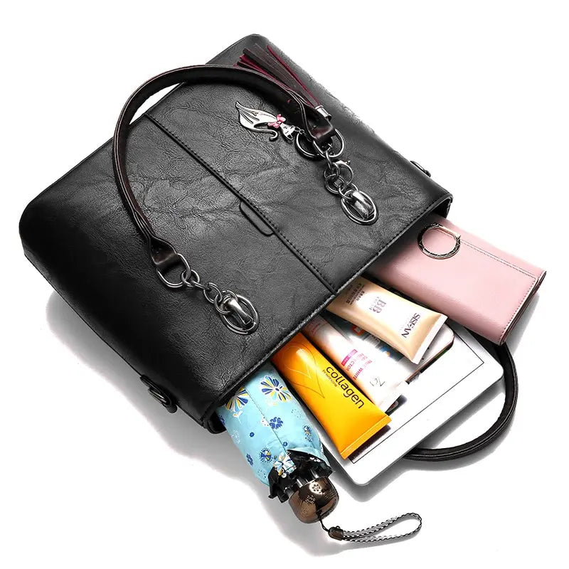 Sac à Main Femme Cuir Luxe Rouge - Crossbody Designer Grande Capacité 31x13x24cm