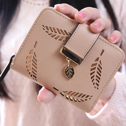 Portefeuille Femme Cuir PU Court Noir - Wallet Compact Porte-Monnaie Lady