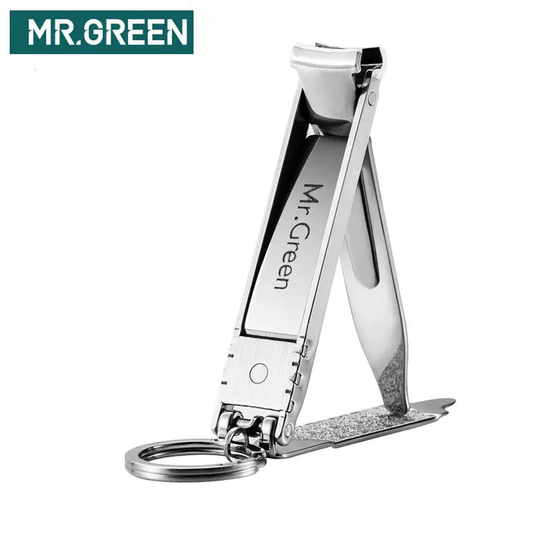 Coupe-Ongles Pliable MR.GREEN Ultra-Fin Acier Inoxydable - Porte-Clés Manucure Professionnel