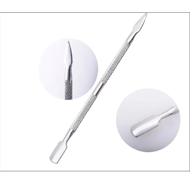 Set 4 Repousse-Cuticules Acier Inoxydable Double Face - Outils Manucure Pédicure Pro