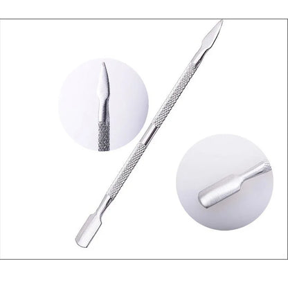 Set 4 Repousse-Cuticules Acier Inoxydable Double Face - Outils Manucure Pédicure Pro