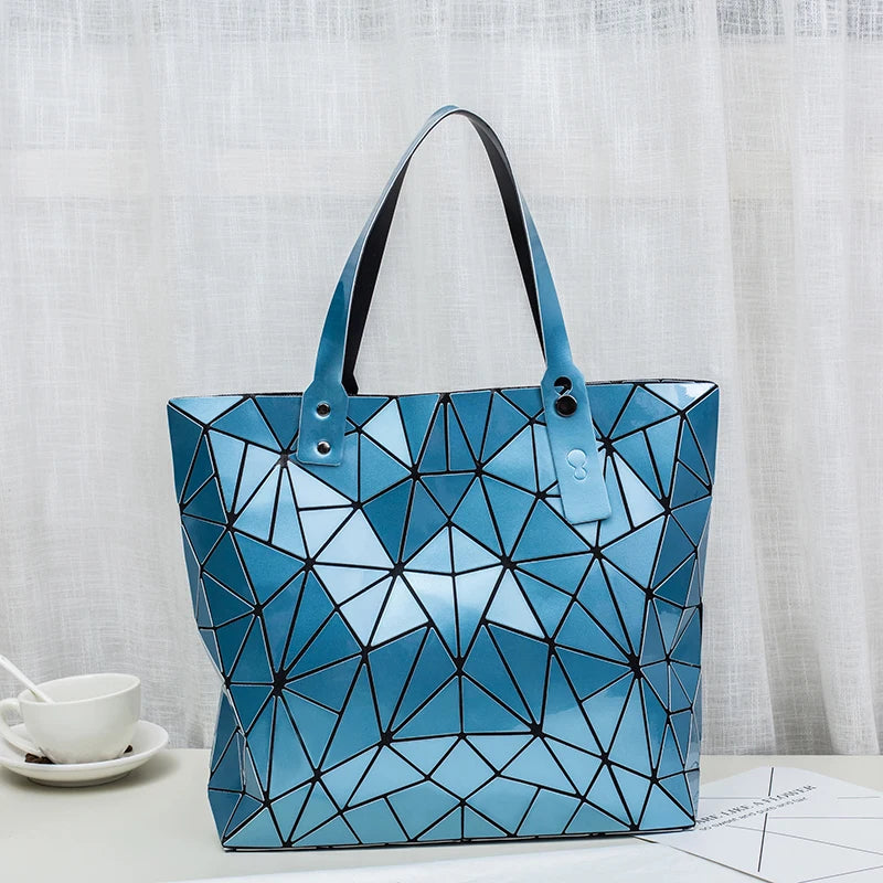 Sac à Main Femme Hologramme Géométrique Luxe - Tote Plage Épaule Grande Capacité