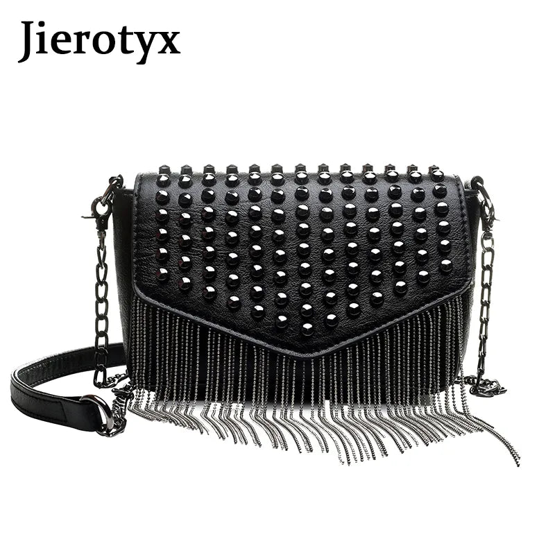 Mini Sac Bandoulière Femme Chaîne Pompons Diamants - Crossbody Fashion Noir