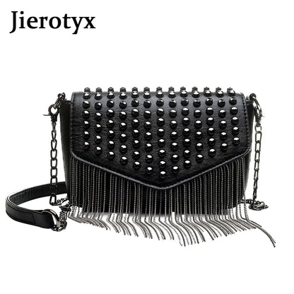 Mini Sac Bandoulière Femme Chaîne Pompons Diamants - Crossbody Fashion Noir