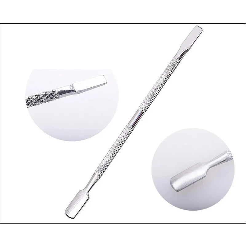 Set 4 Repousse-Cuticules Acier Inoxydable Double Face - Outils Manucure Pédicure Pro