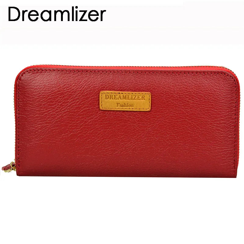 Portefeuille Femme Cuir Véritable RFID Blocking - Long Clutch Porte-Monnaie Téléphone