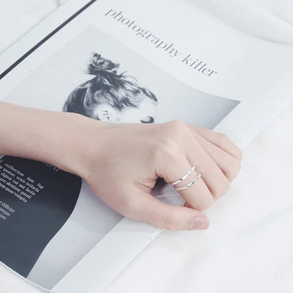 Bague Statement Double Croix X Argent – Alliance Classique Femme