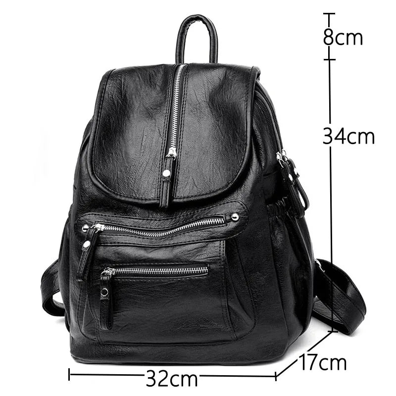Sac à Dos Femme Cuir Haute Qualité Vintage - Backpack Voyage École Filles