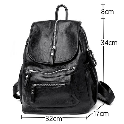 Sac à Dos Femme Cuir Haute Qualité Vintage - Backpack Voyage École Filles