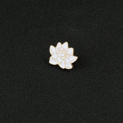 Pin's Émaillé Fleur de Lotus Blanc Bouddhiste – Broche Badge Spirituel Japonais Unisexe