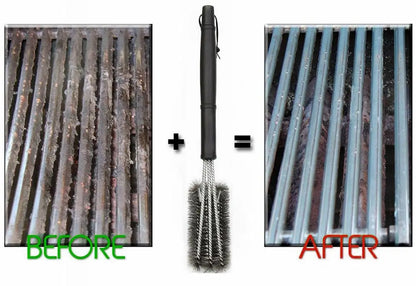 Brosse Nettoyage BBQ 18 Pouces 3-en-1 Acier Inoxydable - Grill Barbecue Outil Accessoire Grattoir