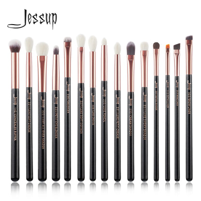 Set Pinceaux Maquillage Jessup 15pcs T157 Rose Gold/Noir - Poils Naturels Synthétiques Pro