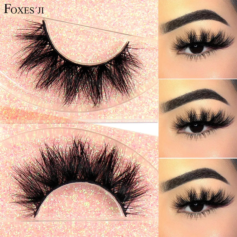 Faux Cils Vison 3D FOXESJI Volume Dramatique - Cils Épais Naturels Cruelty Free Maquillage