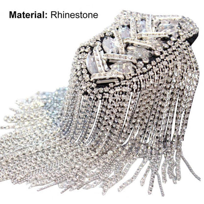 Broche Épaulette Strass Brillante Fait Main – Bijou Épaule Tendance Unisexe