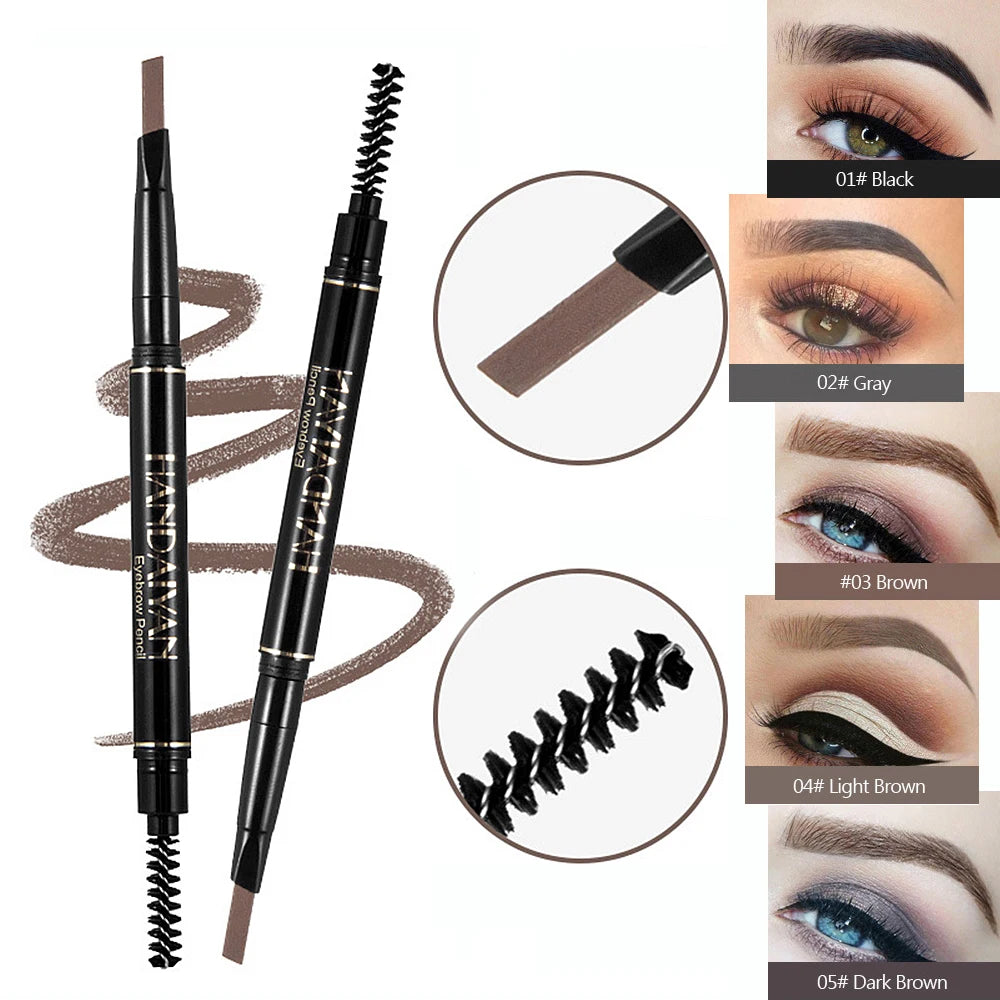 Crayon Sourcils 2-en-1 Waterproof Microblading - Eyeliner Pen Double Pointe Tattoo Effet Naturel Longue Tenue