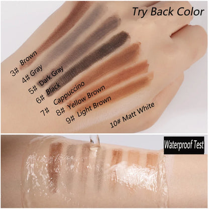 Set 12 Crayons Sourcils Waterproof Longue Tenue HaoZhuang - Eyebrow Pencil Tattoo Naturel Maquillage Professionnel