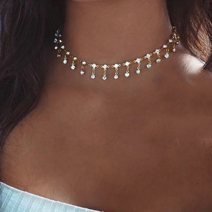 Collier Choker Cristal Goutte – Pendentif Strass Élégant