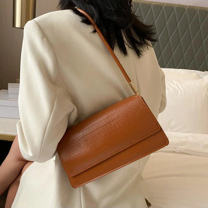 Sac à Main Femme Imprimé Animal Luxe - Sac Épaule Designer PU Cuir Underarm Bag Beige