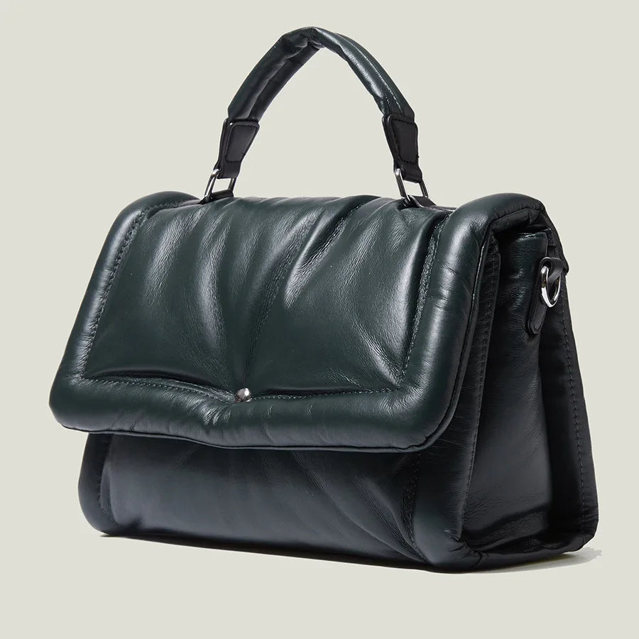 Sac à Main Femme Rembourré Coton Duvet - Sac Bandoulière Hiver Carré Luxe