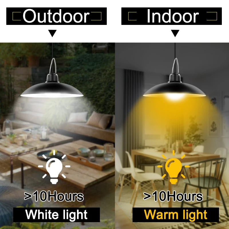 Lampe Solaire Suspendue Amaryllis Double Tête - Éclairage Extérieur Jardin Camping