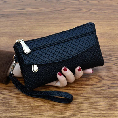 Portefeuille Femme Cuir PU Violet - Clutch avec Étui Téléphone et Porte-Cartes Intégré