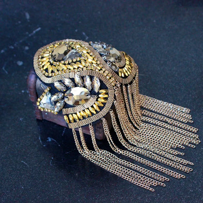 Épaulettes Broches Fait Main Pompons Strass - Accessoires Épaules Blazer LED