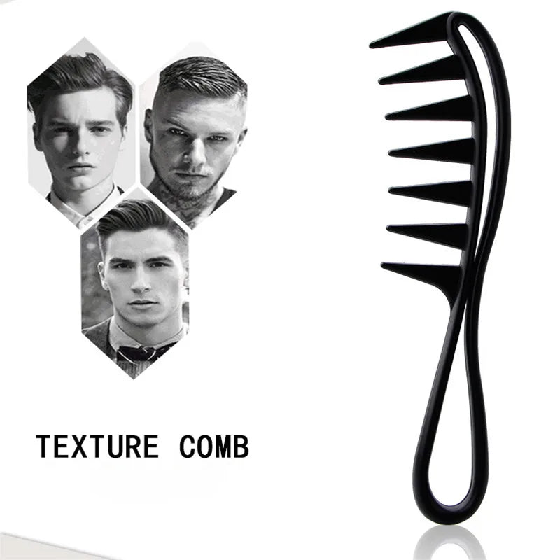 Peigne Démêlant Cheveux Bouclés - Dents Larges Antistatique pour Barbe et Coiffure Homme